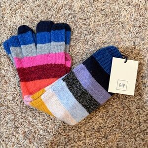 GAP Smartphone Colorful Striped Knit Gloves